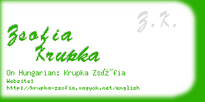 zsofia krupka business card